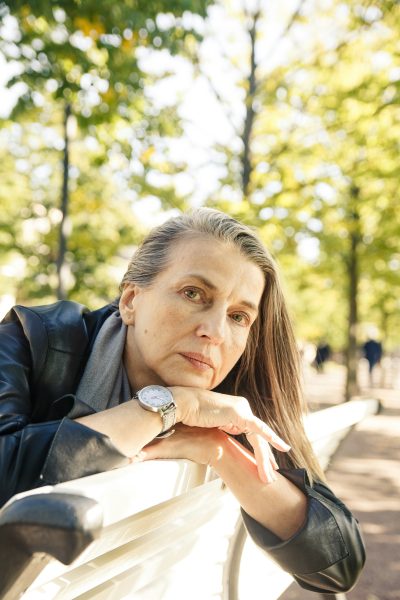 Woman looking tired and thoughtful, representing menopause symptoms