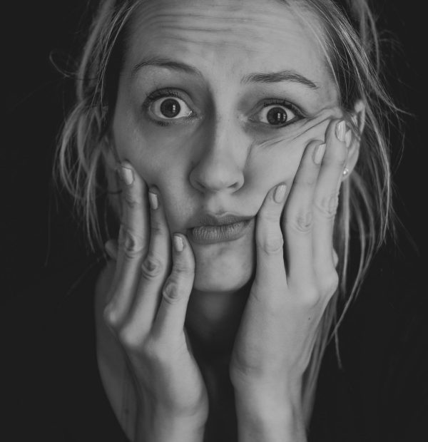 “Woman confused and forgetful, representing menopause brain fog”